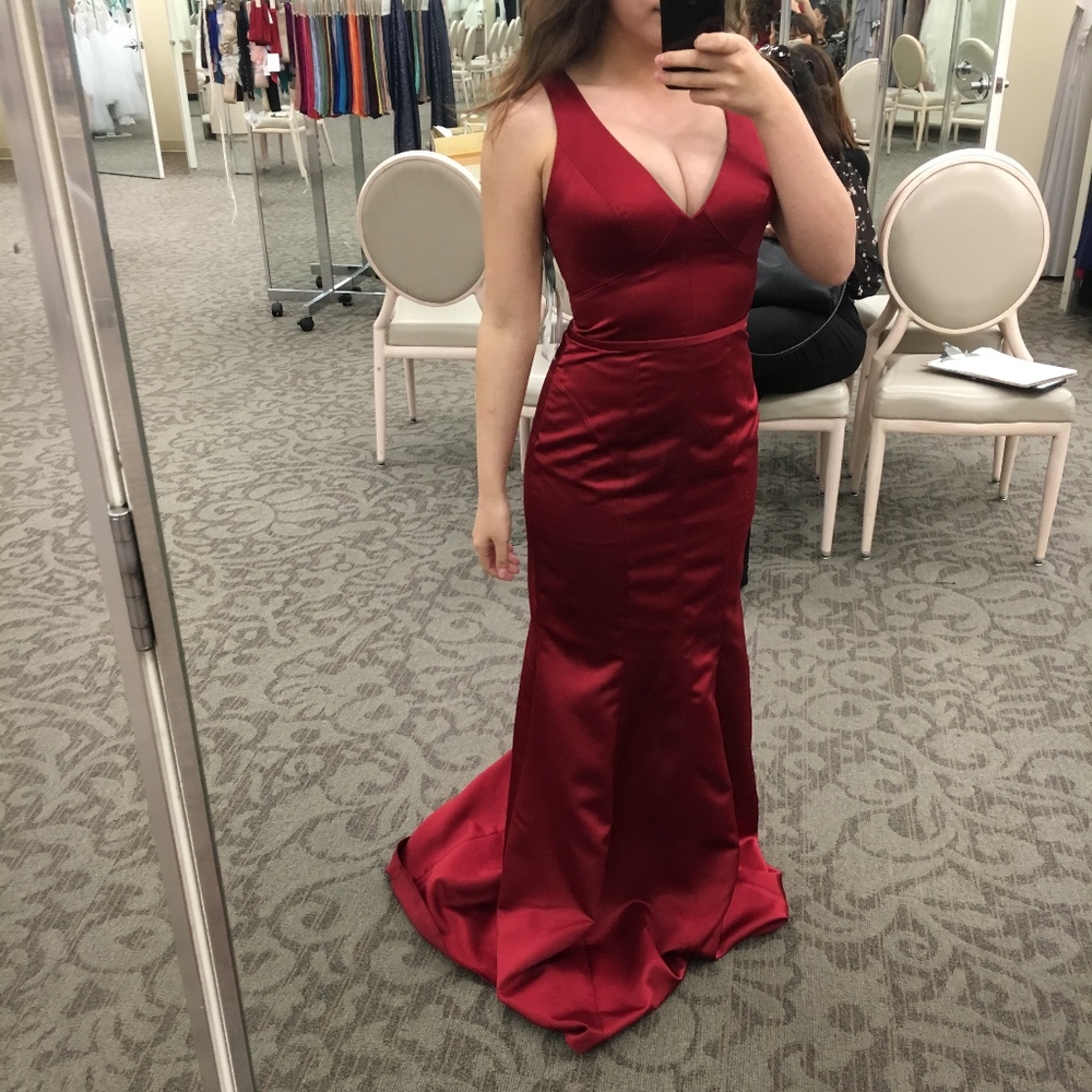 Red Satin Prom Dress